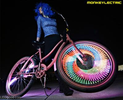 超炫的自行车LED动画发光车轮