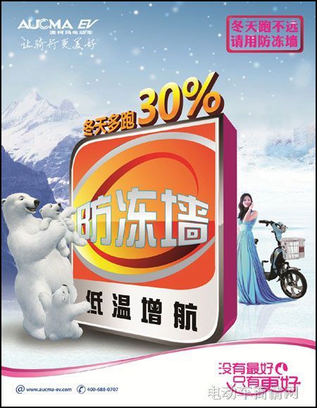 有了澳柯玛“防冻墙”电动车，冬天跑远路不再担心了